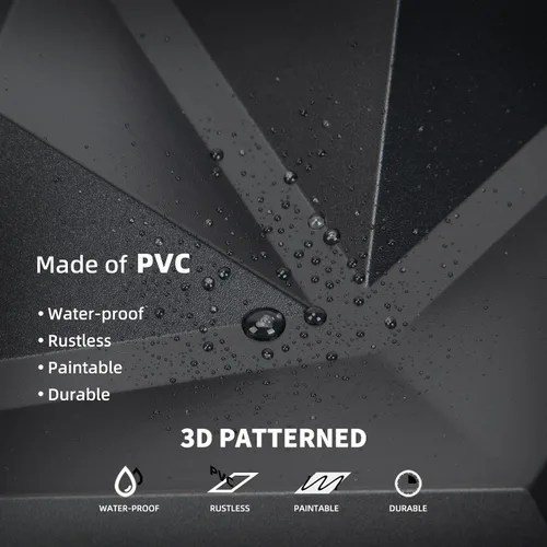 Miniatura 5 de AMZDEPOT Paneles de pared 3D para decoración de pared interior, 3 opciones de diseño, decoración de pared texturizada de PVC para sala de estar