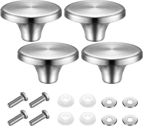 Hotop 4 Juegos de Pomos para Horno Holandés de Acero Inoxidable, Pomo de Repuesto, Mango de Tapa de Olla Compatible con Le Creuset, Aldi, Lodge y