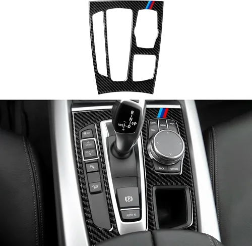 Miniatura 11 de Calcomanía de fibra de carbono para automóvil, compatible con BMW X5 X6 F15 F16 Accesorios interiores (negro)