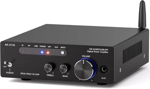 Miniatura 8 de AK-3116 Amplificador de audio estéreo de alta fidelidad, 2.0 canales 100 W x 2 mini amplificador Bluetooth clase D amplificador digital con chip
