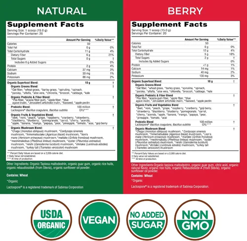Miniatura 2 de Country Farms Super Greens Power Pack, 50 súper alimentos orgánicos, polvo de verduras con probióticos para la salud intestinal y alivio
