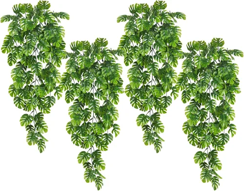 Miniatura 17 de RECUTMS Paquete de 2 guirnaldas artificiales de eucalipto con hojas de sauce de 6 pies, planta colgante falsa de seda, hojas de sauce de eucalipto