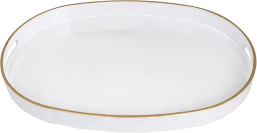 Miniatura 9 de MAONAME - Bandejas de servir azules con asas, bandeja decorativa ovalada para mesa de café, juego de bandejas anidadas de 2, bandeja de tocador