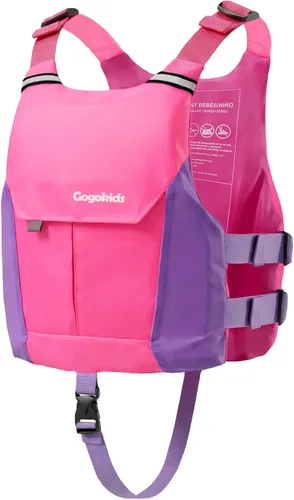 Miniatura 8 de Gogokids Chaleco de natación para niños y jóvenes de 50 a 125 libras, chaleco de natación ligero de perfil bajo con bolsillo frontal, hebillas