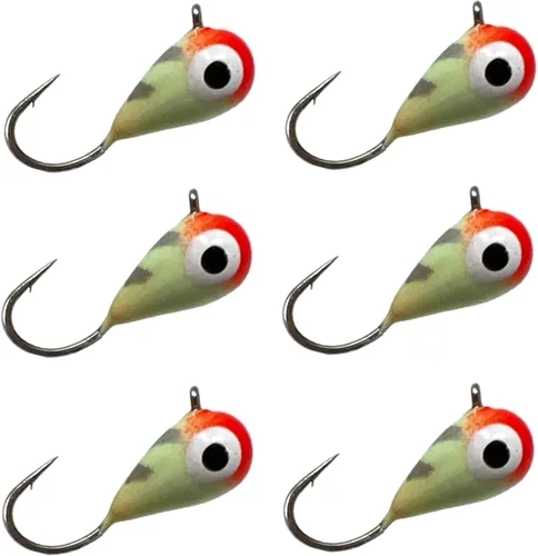 Reaction Tackle Plantillas de pesca en hielo de tungsteno - Plantilla súper sensible en forma de lágrima para panfish, crappie, lucioperca, perca,
