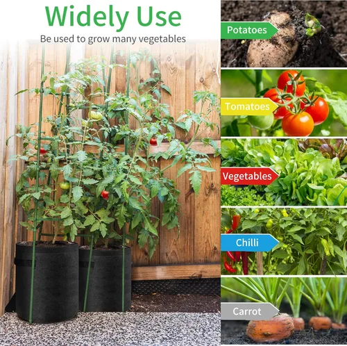 Miniatura 7 de JJGoo Juego de 2 bolsas de cultivo de patatas de 10 galones con solapa, bolsas de cultivo de tela resistentes con asa y ventana de cosecha, macetas