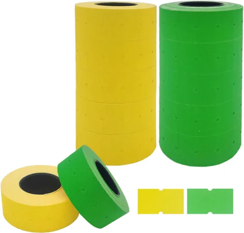 Miniatura 17 de Motex 1 línea en blanco - 10,000 etiquetas verdes en blanco para pistolas de precio y fecha, compatibles con MX-5500 y pistolas Perco de 1 línea