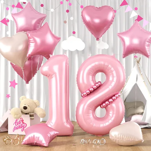 Miniatura 69 de Globos dorados de color champán con el número 11, globos de oro claro, globo de aluminio dorado con forma de corazón con estrella y globo largo