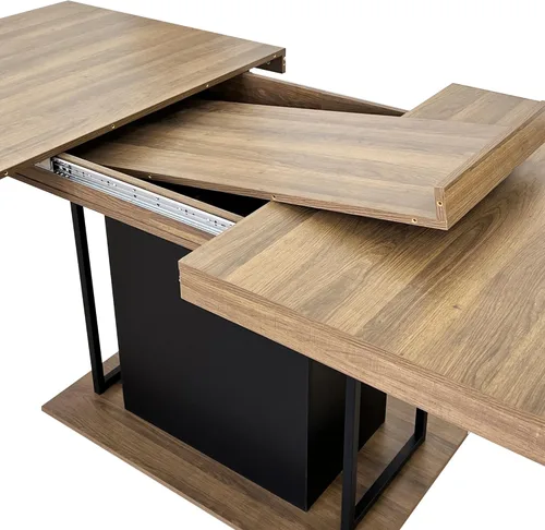 Miniatura 9 de KEIKI Mesa de comedor extensible de 62.99 a 78.7 pulgadas, moderna mesa de cocina extensible de granja para 6 a 10 personas, mesa de conferencia