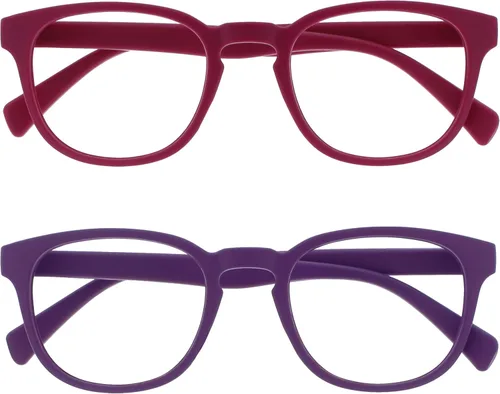 Miniatura 29 de OPULIZE Gafas de lectura POP y lentes de sol de lectura para mujeres y hombres, marco redondo mate resistente a los arañazos con bisagras de Paquete