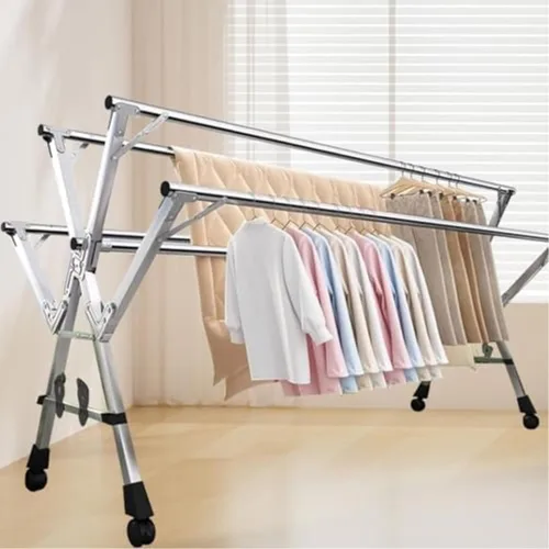 Miniatura 3 de Adjustable Foldable Clothes Drying Rack, Outdoor Indoor Laundry Stand, for Drying Bedding, Shirts, Towels More in Balcony or Bedroom (94in 94in)