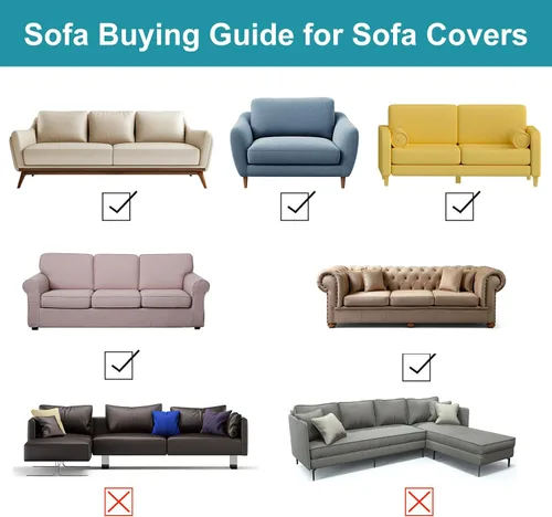 Miniatura 7 de U-NICE HOME Funda para sofá biplaza elástica, cubierta para sofá, funda para sillón, protector de muebles para sofá con 2 cojines, funda para sofá