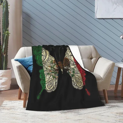 Miniatura 7 de Manta cálida con diseño de bandera mexicana de México, manta cálida de microfibra ultra suave, manta de franela para sala de estar, sofá cama