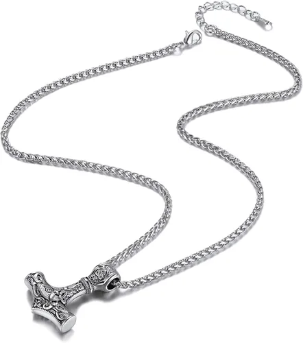 Miniatura 7 de Richsteel Necklaces for Men Womens Thor's Hammer Pendant Mjolnir 316 Stainless Steel18K Gold PlatedBlack Viking Nordic Jewelry