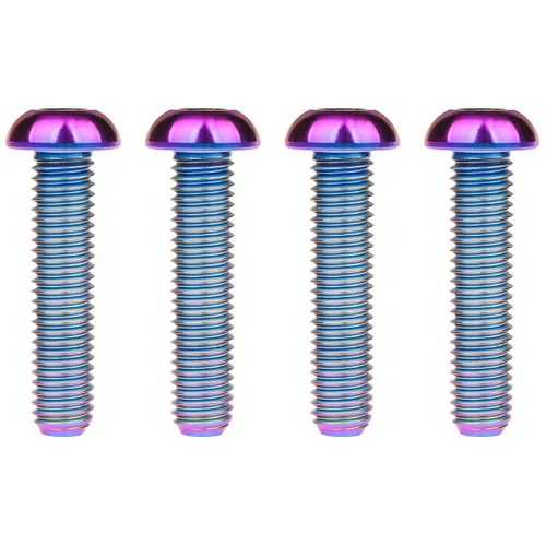Miniatura 21 de Tornillos de cabeza de botón de titanio M8 15 20 25 30 1.378 in, paquete de 4 (M8x15mm, negro)