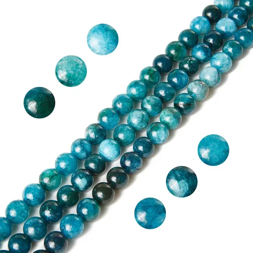 Miniatura 9 de 100 cuentas de piedras preciosas de jade rosa y amarillo de 8 mm, cuentas naturales, cuentas sueltas redondas para hacer joyas Jade rosa amarillo