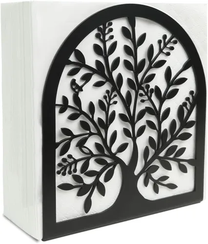 Servilletero para Mesas, Dispensador Independiente de Paños de Metal Vintage, Soporte Vertical de Servilletas de Hierro Fundido Negro para Mesa,