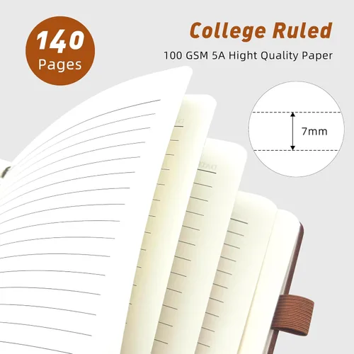 Miniatura 2 de LEAGIM Cuaderno rayado en espiral para mujeres y hombres, cuaderno de tapa dura con rayas universitarias para trabajo y toma de notas, diarios