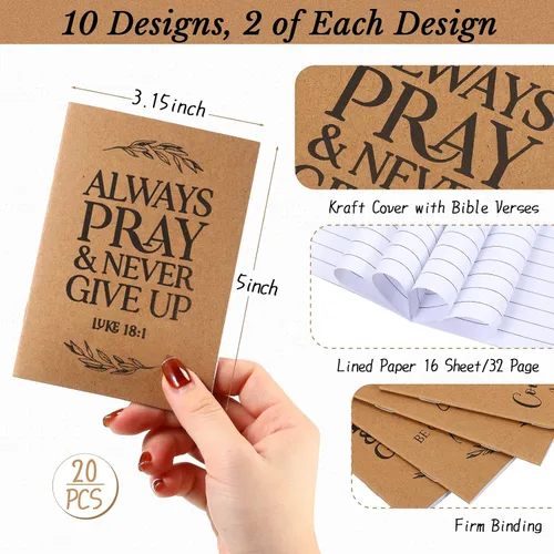 Miniatura 2 de Fuutreo Juego de 40 piezas de regalo cristiano con versículos de la Biblia, diarios de oración, bolígrafos inspiradores religiosos, mini cuaderno