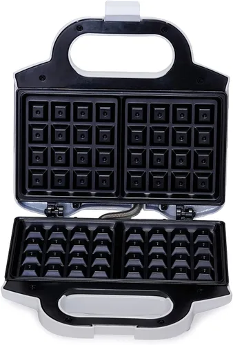 Miniatura 5 de Amazon Basics Plancha para Waffles 2 Rebanadas Blanca con Revestimiento Antiadherente y Fácil de Limpiar, 700W