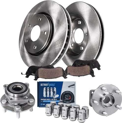 Miniatura 32 de Detroit Axle - Kit de frenos para 15-20 VW Passat, 12.28" delantero y 10.70" trasero rotores de freno de disco pastillas de freno de cerámica