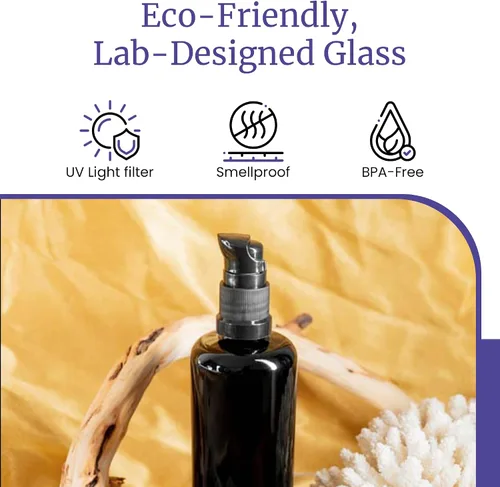 Miniatura 7 de Infinity Jars Botella con bomba de empuje de vidrio ultravioleta negro de 0.2 fl oz (0.17 fl oz)