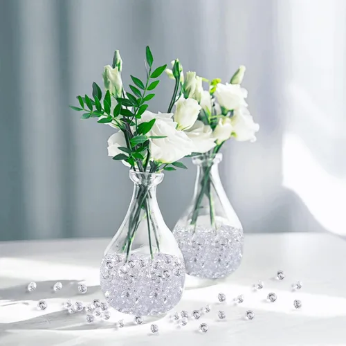 Miniatura 5 de Diamantes acrílicos, 1000 piedras preciosas de cristal transparente de 0.394 pulgadas para decoración de bodas, fiestas, cumpleaños, despedidas