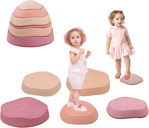 Miniatura 11 de Fanboxk - Piedras de equilibrio para niños, piedras sensoriales antideslizantes para promover habilidades de equilibrio y coordinación en niños