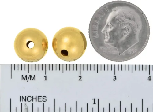 Miniatura 5 de uGems Cuentas rellenas de oro de 0.394 in para la fabricación de joyas (2 piezas) - Cuentas duraderas rellenas de oro de 14 quilates, ideales