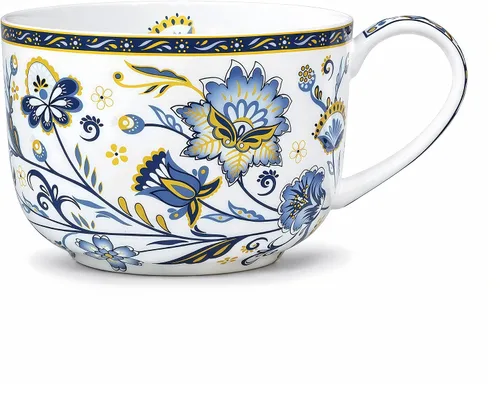 Miniatura 11 de Tazones de sopa de 25 onzas de porcelana con mangos, taza grande de sopa para café, cereal, avena, café con leche, sopa floral, taza de sopa