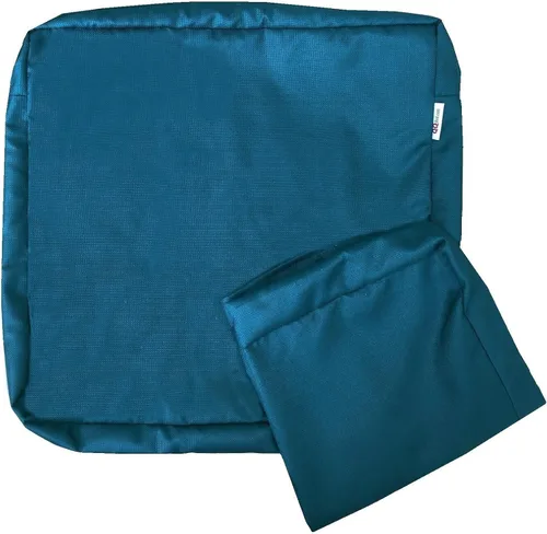 Paquete de 6 fundas de cojín resistentes al agua para sillas de patio al aire libre, color azul pacífico, 25 x 25 x 5 pulgadas, solo fundas de