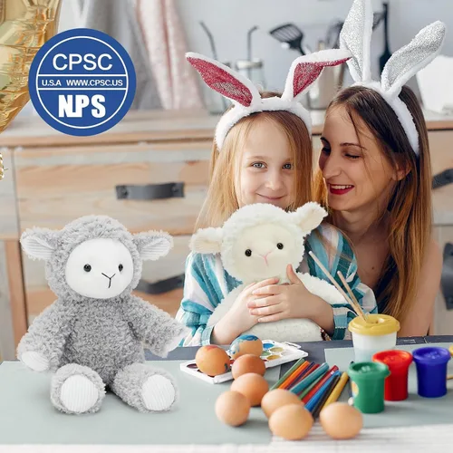 Miniatura 3 de MaoGoLan 2 piezas de animales de Pascua de peluche de oveja a granel, animales de peluche de cordero de 12 pulgadas para niñas, regalos de Pascua