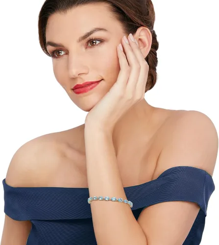 Miniatura 2 de Ross-Simons 1700 ct tw Oval Swiss Blue Topaz Bracelet in 14kt Yellow Gold