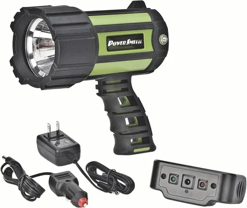 Miniatura 2 de PowerSmith Proyector recargable de 700 lúmenes, impermeable, recargable de iones de litio, linterna LED con mango ergonómico y cargador (PSL10700W)