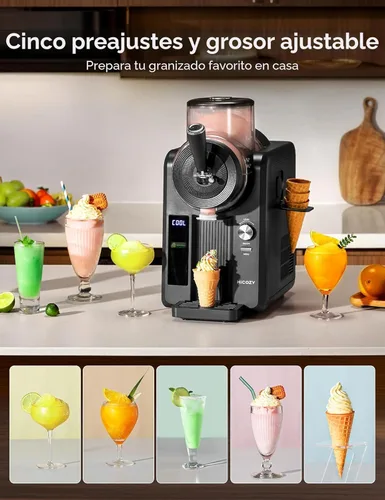 Miniatura 5 de HiCOZY Máquina de Granizados F3 y Máquina de Helados Suaves, Sin Necesidad de Hielo, Autolimpiante, 5 Configuraciones Preestablecidas para Helados