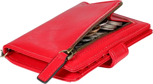 Miniatura 5 de Travelambo Rfid Wallet - Cartera de cuero para mujer, Rojo -, Moda