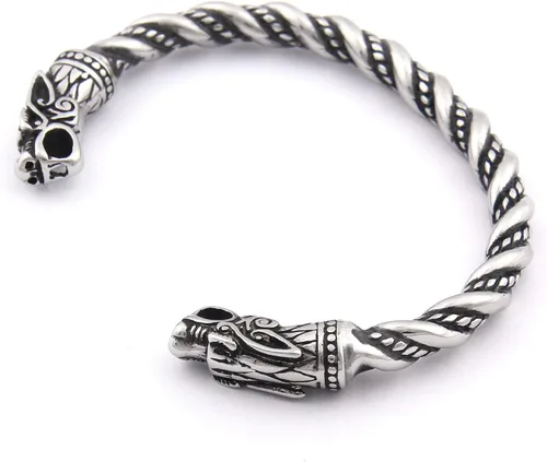 Miniatura 2 de BAVIPOWER Pulsera de acero inoxidable Viking Wolf Torc, Metal, n