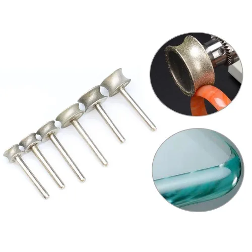 Miniatura 5 de Broca de doble cara para fresadora de diamante, grano 320, 0.157, 0.236 y 0.315 pulgadas para vidrio, azulejos, granito, mármol, cerámica, pulseras