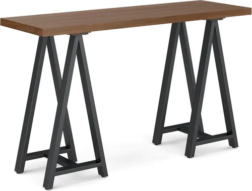 Miniatura 15 de Simpli Home - Sawhorse - Mesa de centro, color castaño oscuro., Pino, Distressed Grey