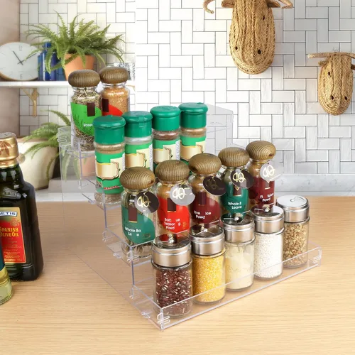 Miniatura 3 de ELEGANTLIFE Estante para especias, no necesita herramientas y no tiene pegamento acrílico penetrante, ensamblaje autoderivado, estante de especias