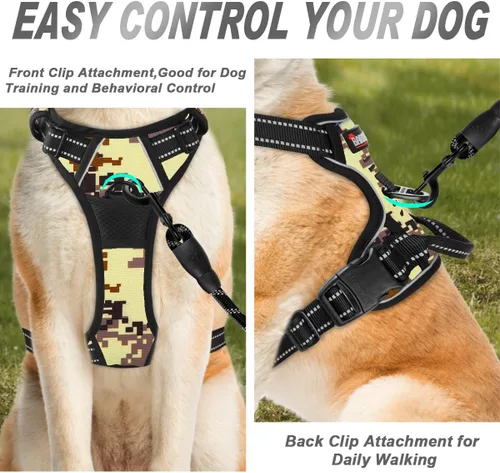 Miniatura 2 de BARKBAY - Arnés para perro sin tirones con clip frontal, material resistente y reflectante, asa de fácil control para pasear perros grandes