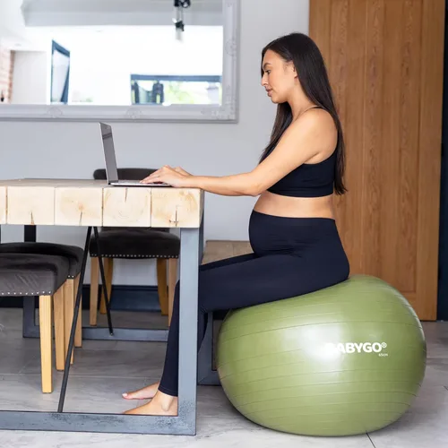 Miniatura 8 de BABYGO Pelota de Parto – Juego de pelota y libro de yoga para embarazo, trabajo de parto y ejercicio con enfoque en trimestres, fisioterapia de Oliva