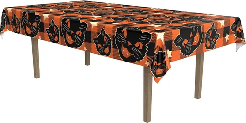 Miniatura 4 de Beistle Mantel de tela de araña, 54 x 108 pulgadas, mantel de plástico, rectangular, mantel de Halloween, mantel de vacaciones, mantel de plástico