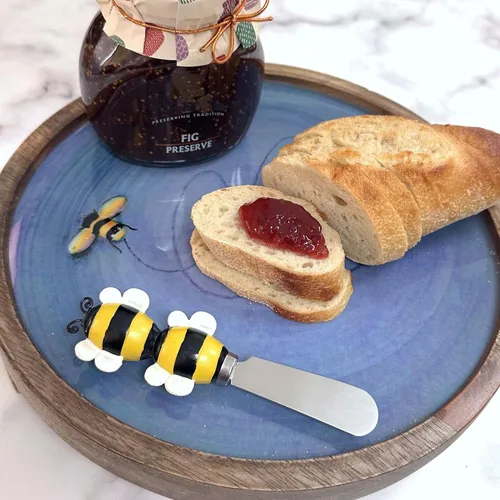 Miniatura 3 de UP UPware - Esparcidores de queso de abeja, pintados a mano con cuchillas de acero inoxidable para untar queso crema, mantequilla, mermelada