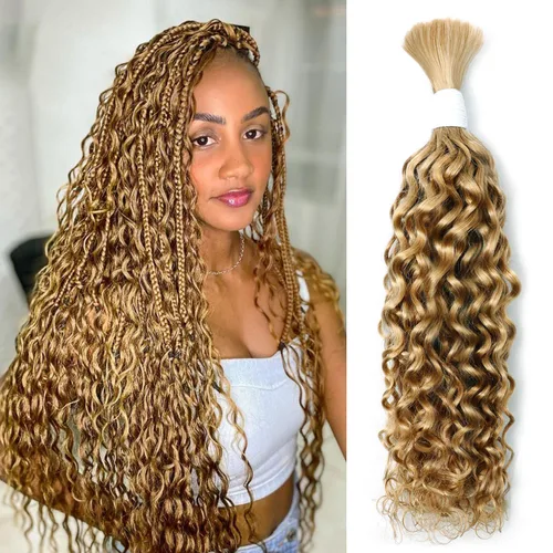 Miniatura 9 de Liqusee Cabello Humano para Trenzar 3.53 oz Un Paquete 14 Pulgadas Negro Natural Ondulado Rizado a Granel Cabello Humano para Trenzar Sin Trama 100%