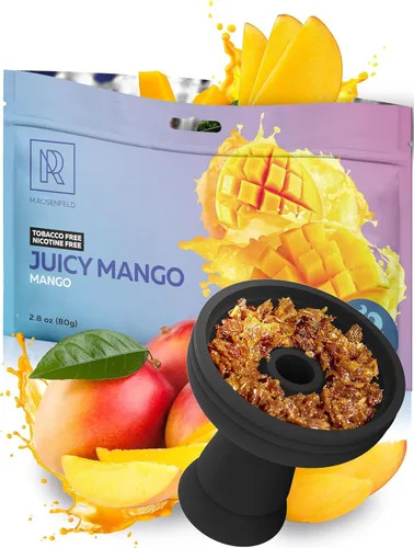 Hookah Flavors Juicy Mango – 3.5 oz de cachimba Shisha sin tabaco – 3.53 oz de shisha sin tabaco y nicotina con sabores orgánicos reales de cachimba