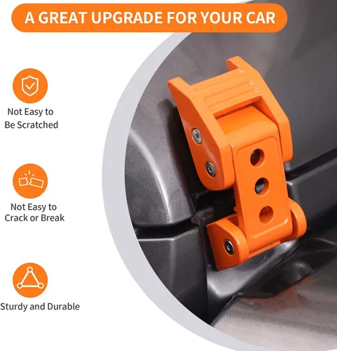Miniatura 3 de Juego de pestillo de capó de acero inoxidable Compatible con Jeep Wrangler JK JKU 2007-2018/para Jeep Wrangler JL JLU 2018-2025 y Jeep Gladiator JT