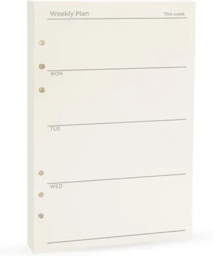Miniatura 5 de Insertos de planificador A5, recargables para repuestos Filofax, arphia, 6 anillas, puntos, líneas, cuadrículas, lisos, 80 hojas/160 páginas para un