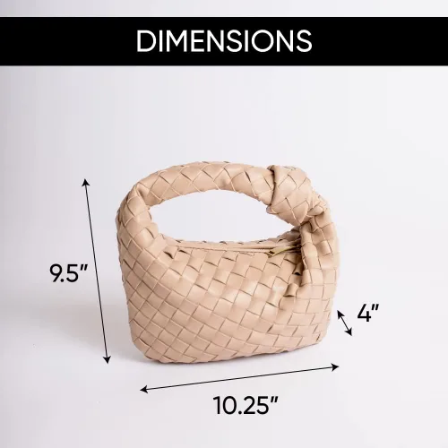 Miniatura 2 de Bolso de mano tejido de piel sintética suave para mujer, bolso de hombro tejido, bolso de mano casual, bolso de mano para mujer, bolso de mano