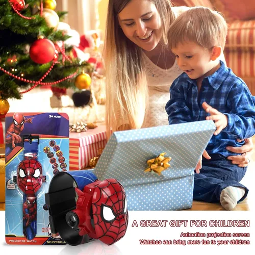 Miniatura 7 de Spider-Man - Reloj con proyector de 24 imágenes, reloj de pulsera digital con imagen de dibujos animados, regalo de fiesta para niños y niñas